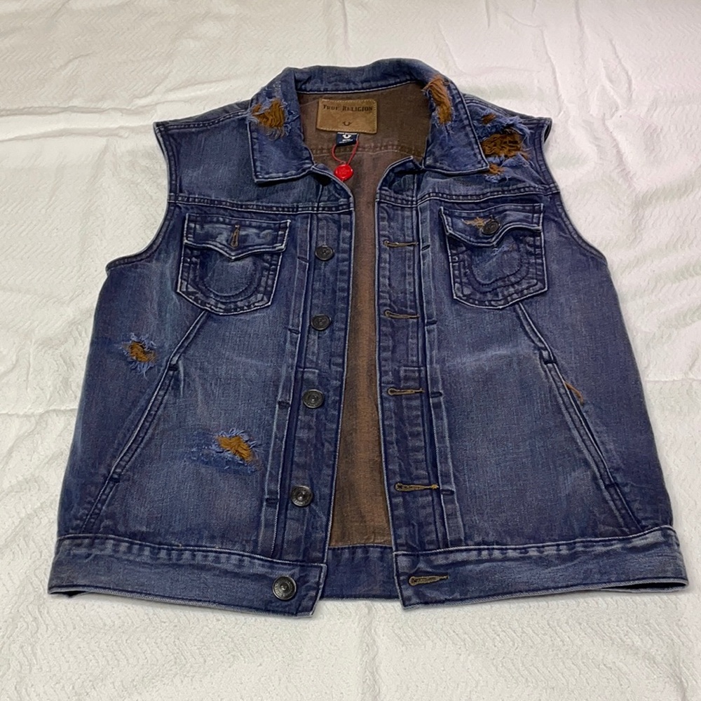 True Religion Distressed Jean Vest